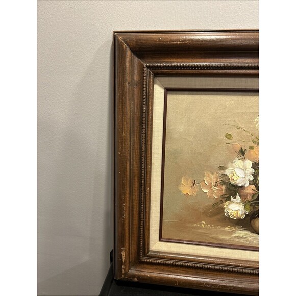 Vintage Framed Robert Cox Oil Painting white Pink Wood Frame 12x16 signed COA - Picture 5 of 14